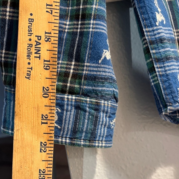 Cabin Creek | Vintage Blue Shirt | Cabincore Deer Cotton Flannel Petite Medium - Picture 11 of 11